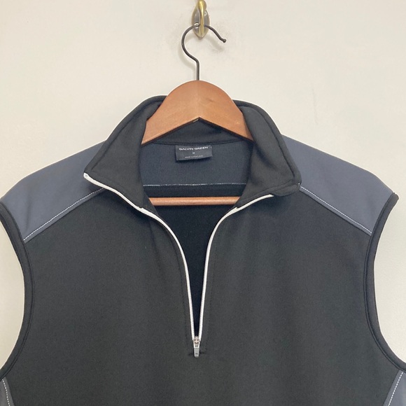 Galvin Green Half Zip Vest Men Medium Gray Black Insula Stretch Golf Shirt - Picture 5 of 12